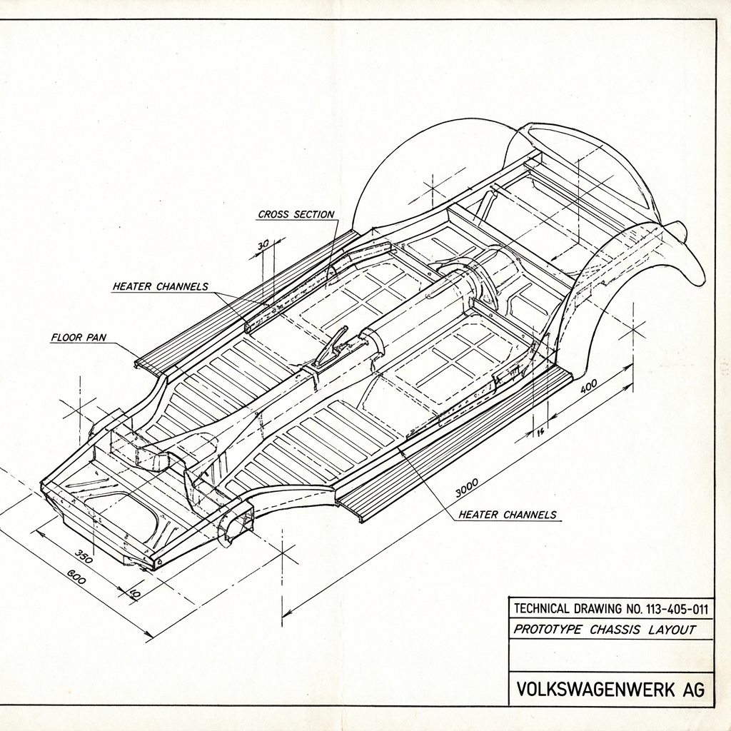 Air-cooled VW parts reference diagram